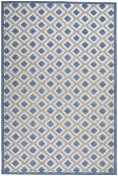 5' X 8' Blue And Gray Geometric Indoor Outdoor Area Rug