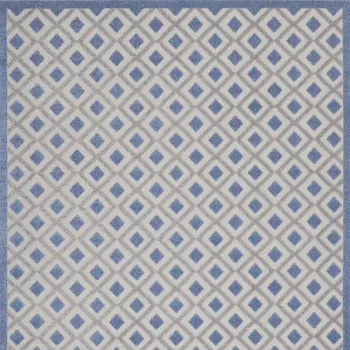8' X 11' Blue And Gray Geometric Indoor Outdoor Area Rug