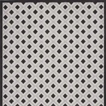 7' X 10' Black And White Geometric Indoor Outdoor Area Rug