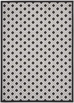 8' X 11' Black And White Geometric Indoor Outdoor Area Rug