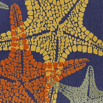 8' X 11' Blue Yellow And Orange Starfish Indoor Outdoor Area Rug