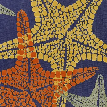 8' X 11' Blue Yellow And Orange Starfish Indoor Outdoor Area Rug