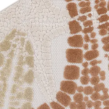 5' Ivory Yellow Orange And Green Round Starfish Indoor Outdoor Area Rug