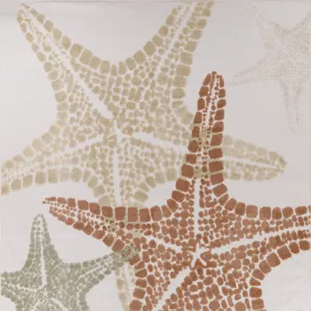 8' X 11' Ivory Yellow Orange And Green Starfish Indoor Outdoor Area Rug