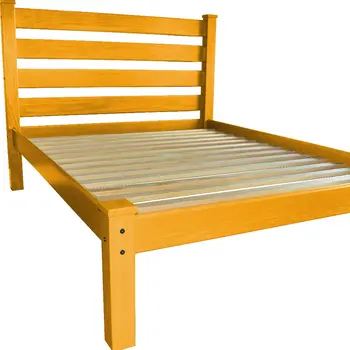 Yellow Solid Wood Queen Bed Frame