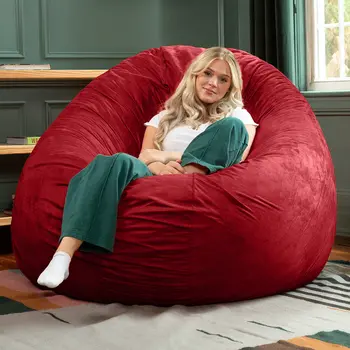 72" Cinnabar Microsuede Bean Bag Chair
