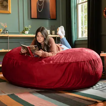 72" Cinnabar Microsuede Bean Bag Chair