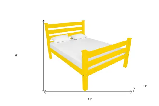 Canary Yellow Solid Wood Twin Bed Frame