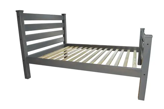 Gray Solid Wood Twin Bed Frame