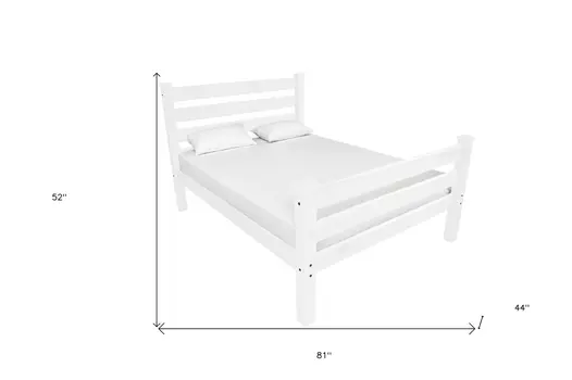 White Solid Wood Twin Bed Frame
