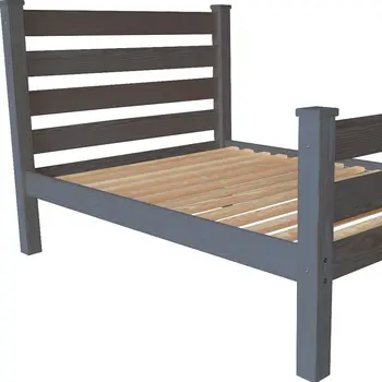 Gray Solid Wood Full Bed Frame