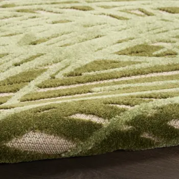 5' X 8' Ivory And Green Palm Leaf Indoor Outdoor Area Rug