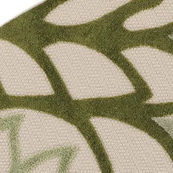 8' Ivory And Green Round Floral Indoor Outdoor Area Rug