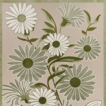 8' X 11' Ivory And Green Floral Indoor Outdoor Area Rug