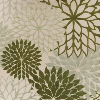 8' X 11' Ivory And Green Floral Indoor Outdoor Area Rug