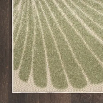 10' X 14' Ivory Green Yellow Blue And Dark Green Starfish Indoor Outdoor Area Rug