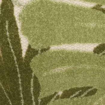 9' X 12' Blue Green Ivory And Orange Floral Indoor Outdoor Area Rug