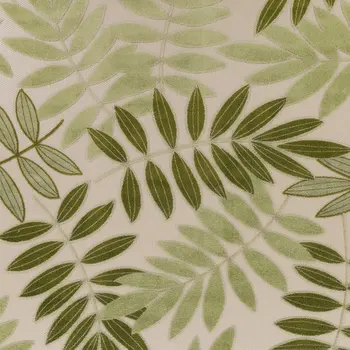 9' X 12' Ivory And Green Palm Leaf Indoor Outdoor Area Rug
