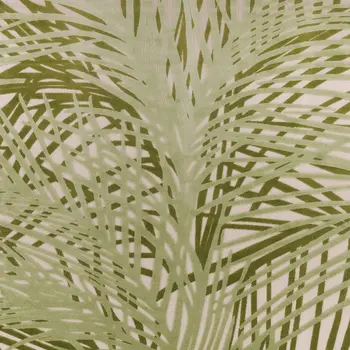 9' X 12' Ivory And Green Palm Leaf Indoor Outdoor Area Rug