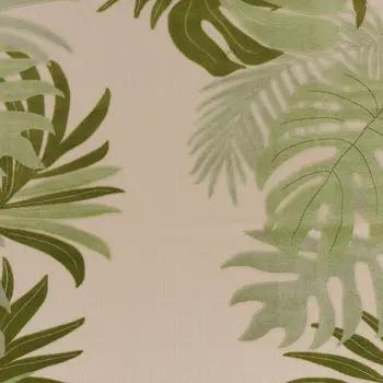 9' X 12' Ivory And Green Palm Leaf Indoor Outdoor Area Rug