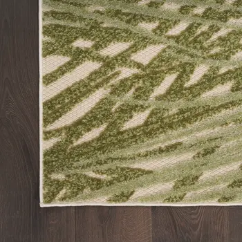 12' X 15' Blue Green And Orange Floral Indoor Outdoor Area Rug