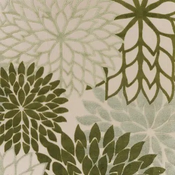 12' X 15' Ivory And Green Floral Indoor Outdoor Area Rug