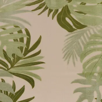 12' X 15' Ivory And Green Palm Leaf Indoor Outdoor Area Rug