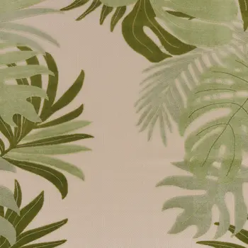 12' X 15' Ivory And Green Palm Leaf Indoor Outdoor Area Rug