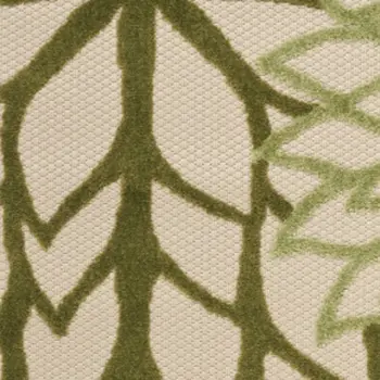 4' X 6' Ivory And Green Floral Indoor Outdoor Area Rug