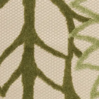 4' X 6' Ivory And Green Floral Indoor Outdoor Area Rug