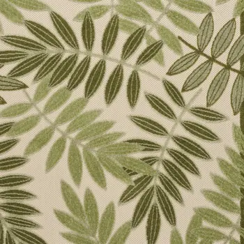 4' X 6' Ivory And Green Palm Leaf Indoor Outdoor Area Rug