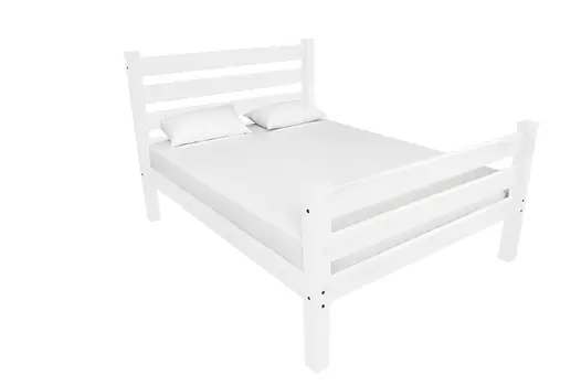 White Solid Wood Queen Bed Frame