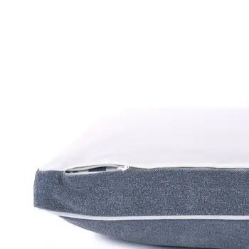 24" X 36" Stonewashed Blue Pillow Style Pet Bed With Removable Cover