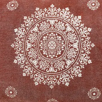 24" X 36" Stonewashed Red Medallion Pillow Style Pet Bed With Removable Cover