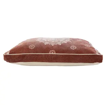 24" X 36" Stonewashed Red Medallion Pillow Style Pet Bed With Removable Cover