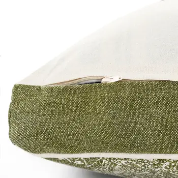 24" X 36" Stonewashed Sage Medallion Pillow Style Pet Bed With Removable Cover