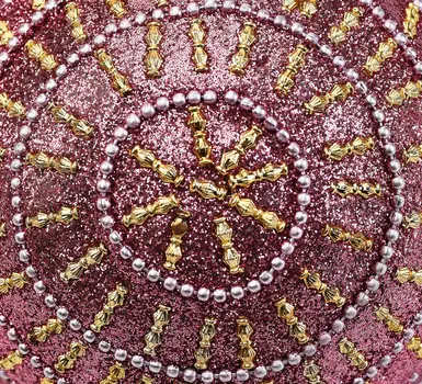 Set of Four Gold And Pink Glitter Handcrafted Shatterproof Ball Ornaments