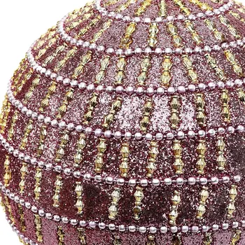 Set of Four Gold And Pink Glitter Handcrafted Shatterproof Ball Ornaments