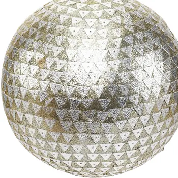 Set of Four Silver And Gold Handcrafted Shatterproof Ball Ornaments