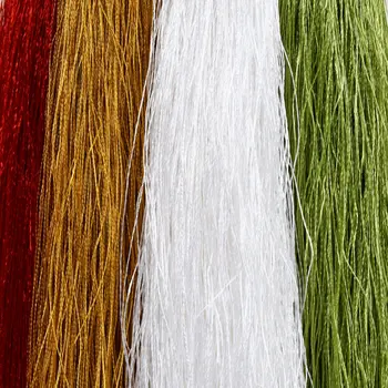 Set of Four Gold Green Red And White Handmade Snowflake With Tassel Ornaments