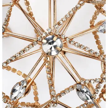 Set of Four Gold And Silver Handmade Faux Crystal And Metal Hanging Star Ornaments