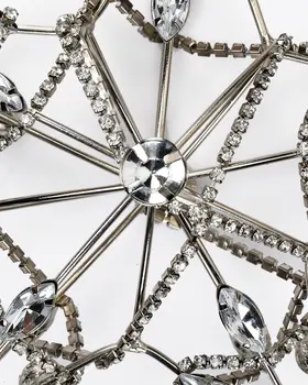 Set of Four Gold And Silver Handmade Faux Crystal And Metal Hanging Star Ornaments