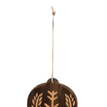 Set of Four Brown Handmade Wood Bell Shaped Ornaments