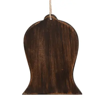 Set of Four Brown Handmade Wood Bell Shaped Ornaments