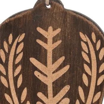 Set of Four Brown Handmade Wood Bell Shaped Ornaments