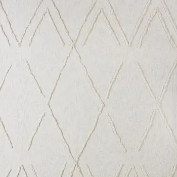 Ivory Geometric Queen Cotton Coverlet