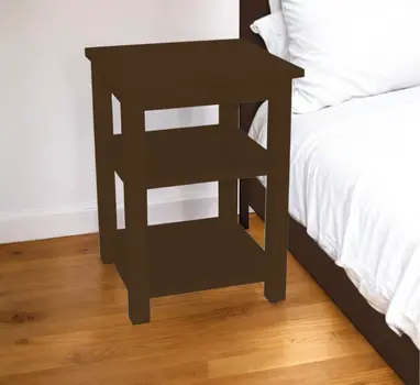 28" Dark Brown Solid Wood Nightstand