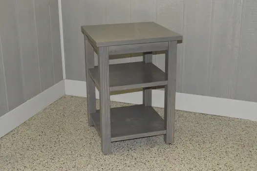 28" Gray Solid Wood Nightstand