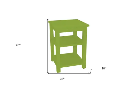 28" Green Solid Wood Nightstand