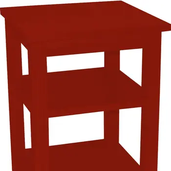 28" Red Solid Wood Nightstand